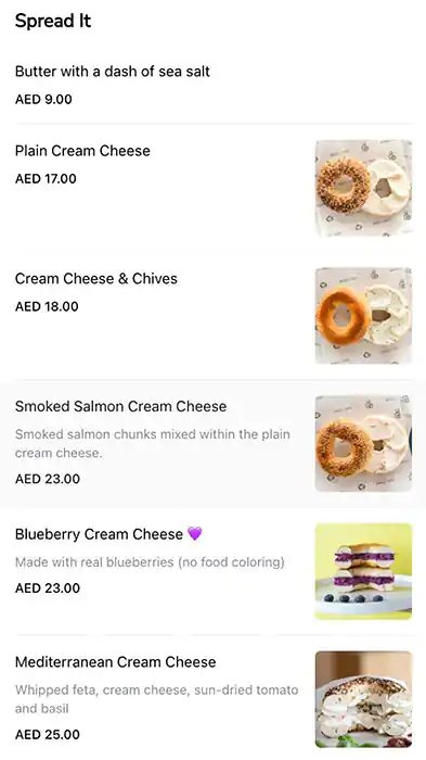 Bagel Yard Menu in Al Safa, Dubai 