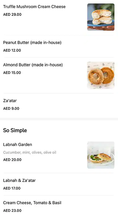 Bagel Yard Menu in Al Safa, Dubai 