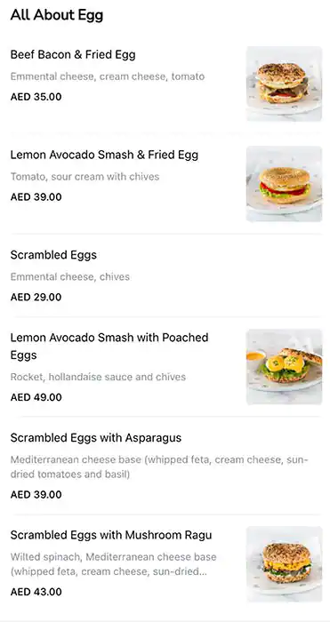 Bagel Yard Menu in Al Safa, Dubai 