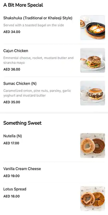 Bagel Yard Menu in Al Safa, Dubai 