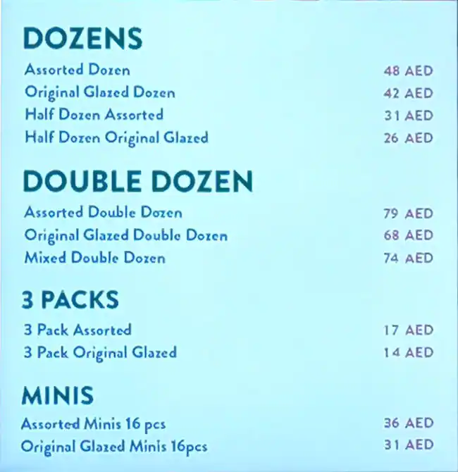 Krispy Kreme - كرسبي كريم Menu 