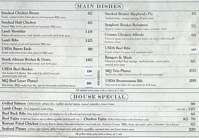 Mighty Quinn's - مايتي كوين Menu 