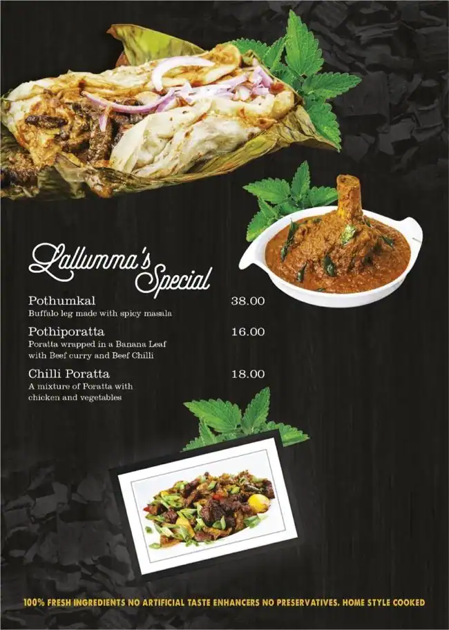 Lallumma's Restaurant - مطعم للوماس Menu 