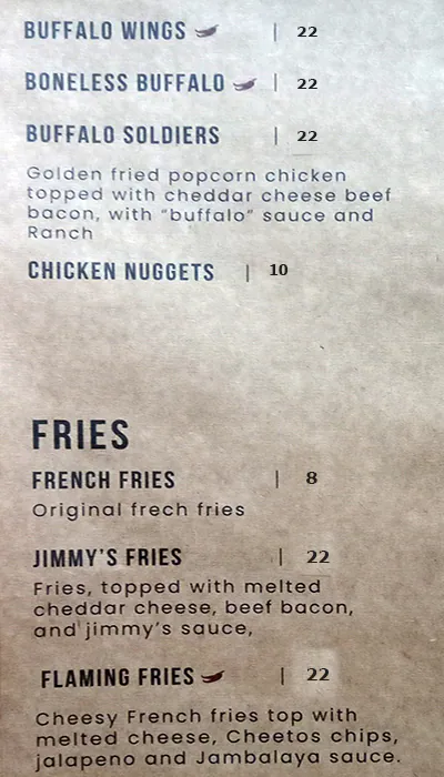 Jimmy's Shack - جيمز شاك Menu in Mirdif, Dubai 