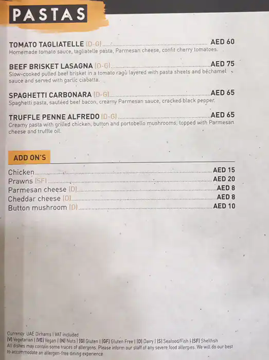 North 28 Menu in Mall of the Emirates, Al Barsha, Dubai 