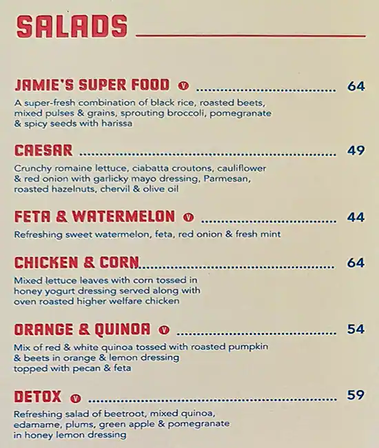 Jamie's Pizzeria by Jamie Oliver - جيمز بيزاريا باي جيمى أوليفر Menu 