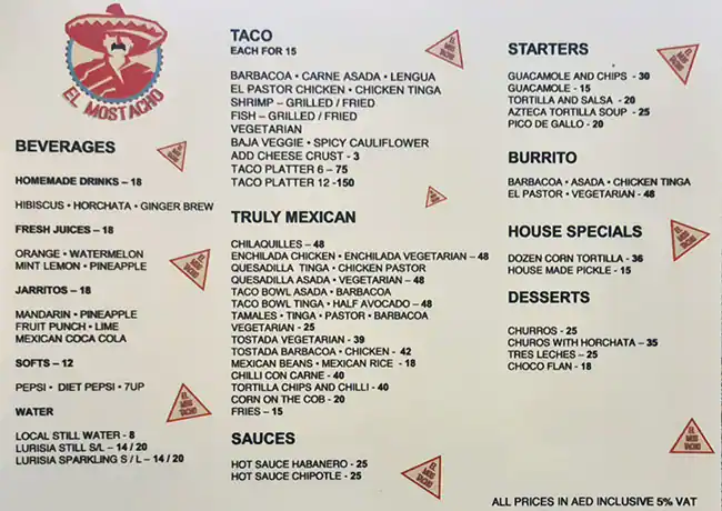 El Mostacho - إلموستاتشو Menu in Jumeirah Lake Towers (JLT), Dubai 