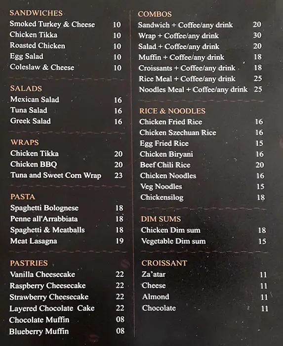 Seven AM Menu in Business Bay, Dubai 