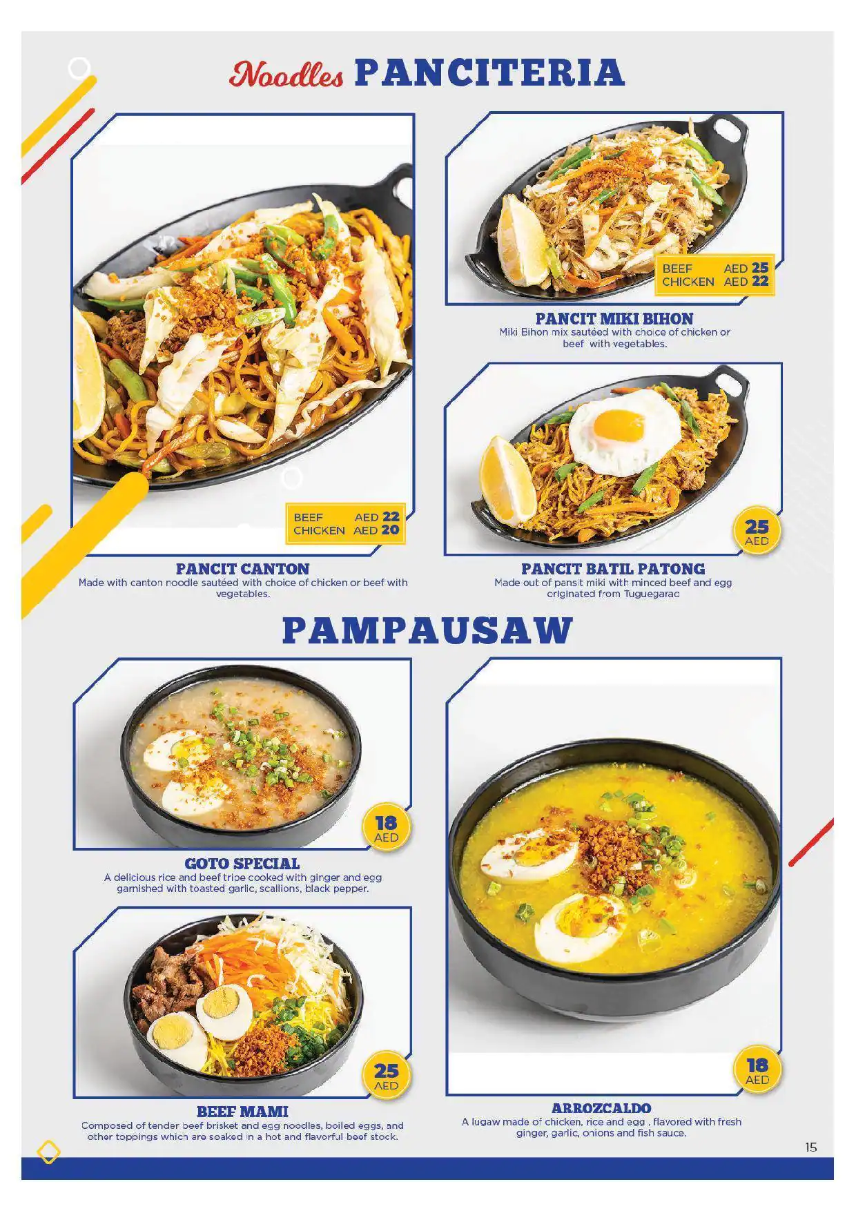 Cuisinerong Pinoy Restaurant Menu 