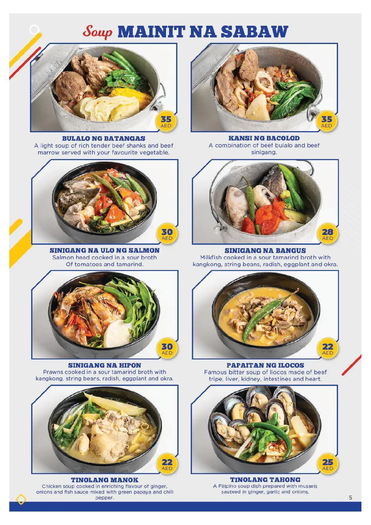 Cuisinerong Pinoy Restaurant Menu 