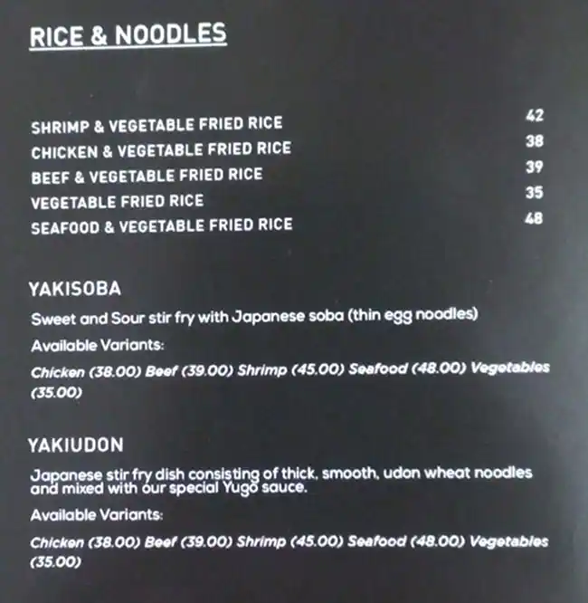 Yūgō Sushi - يوغو سوشي Menu in The Greens, Dubai 