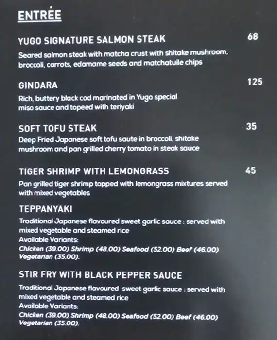 Yūgō Sushi - يوغو سوشي Menu in The Greens, Dubai 