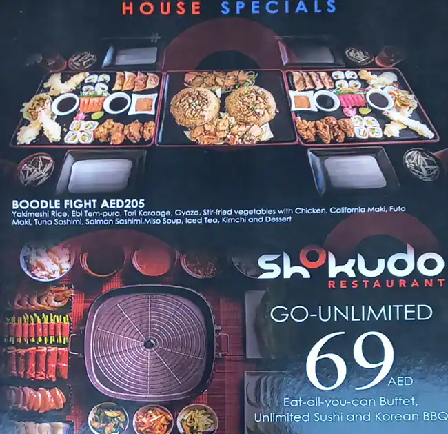 Shokudo Menu in Centurion Star Tower, Deira City Centre Area, Dubai 