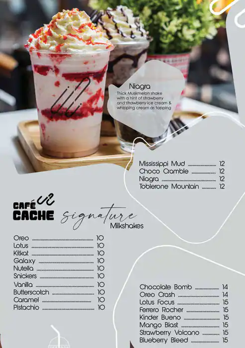 Cafe Cache Menu in Al Karama, Dubai 