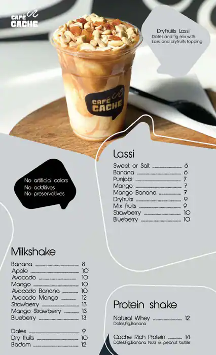 Cafe Cache Menu in Al Karama, Dubai 