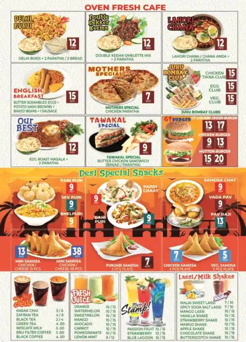 Best restaurant menu near Al Garhoud Dubai