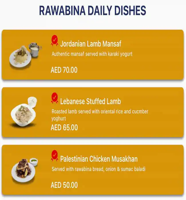 Rawabina Menu in Al Safa, Dubai 