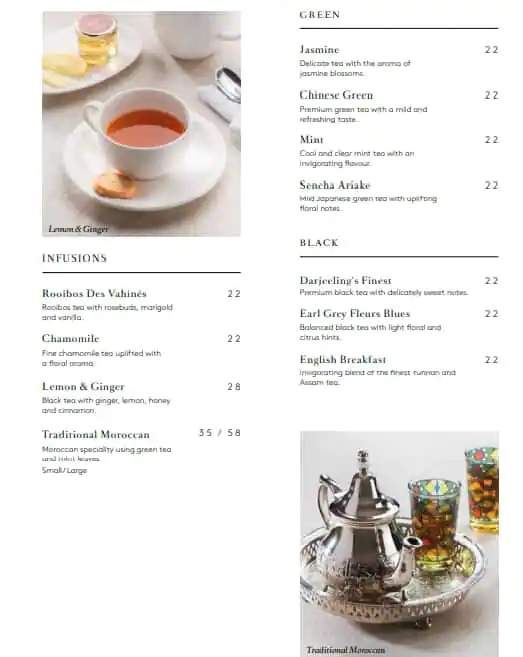 Cafe Bateel Menu in Mall of the Emirates, Al Barsha, Dubai 