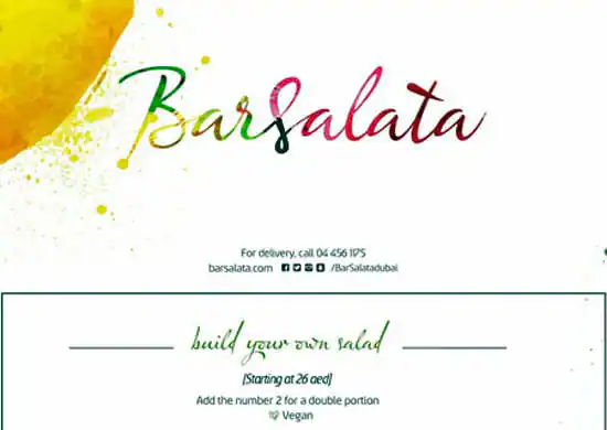 BarSalata | Salads & Healthy Bites Menu 