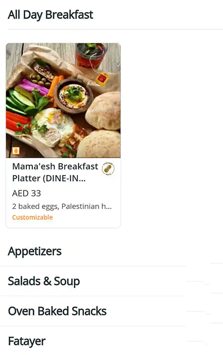 Mama'esh - ممائيش Menu in DIFC, Dubai 