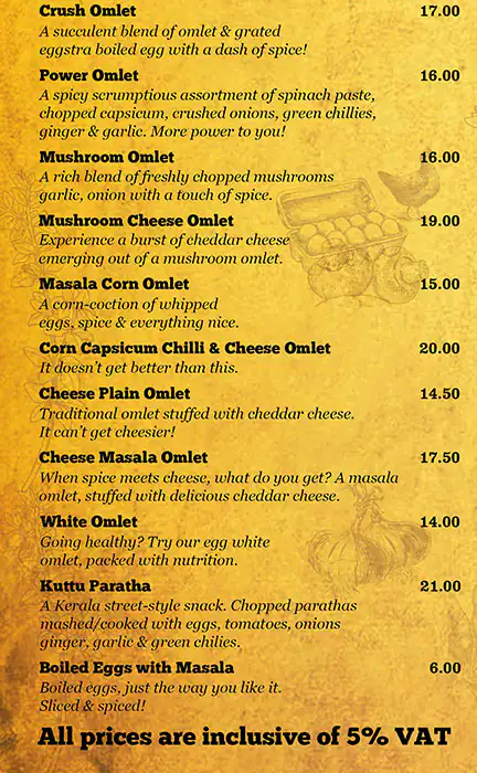 Raju Omlet - راجو أومليت Menu in Bay Avenue, Business Bay, Dubai 