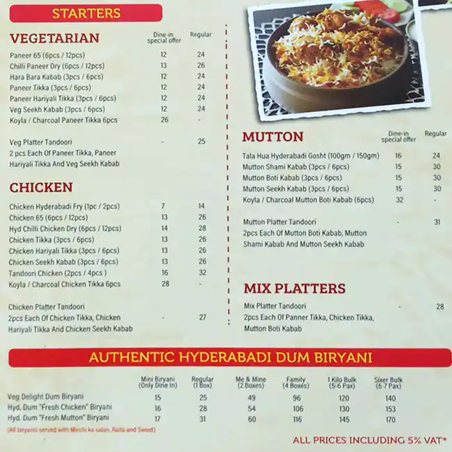 Best restaurant menu near Karama