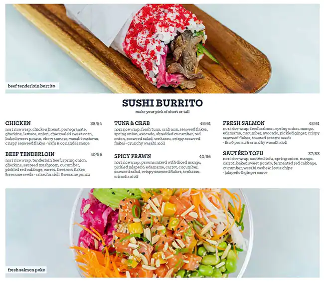 Enso - Sushi Burrito & Poke Bar Menu 