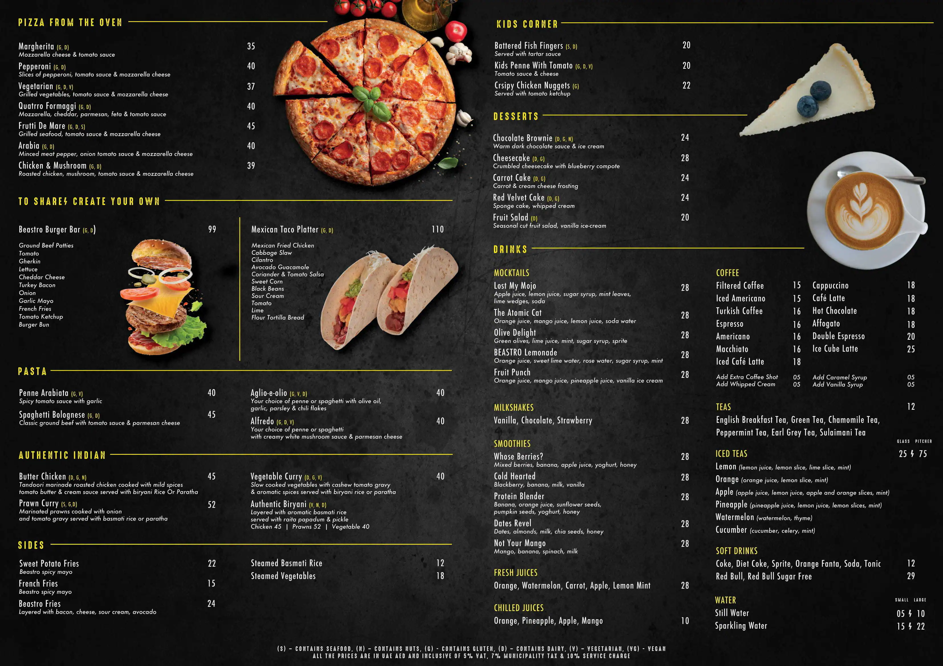 Beastro Menu in First Central Hotel Suites, Barsha Heights, Dubai 