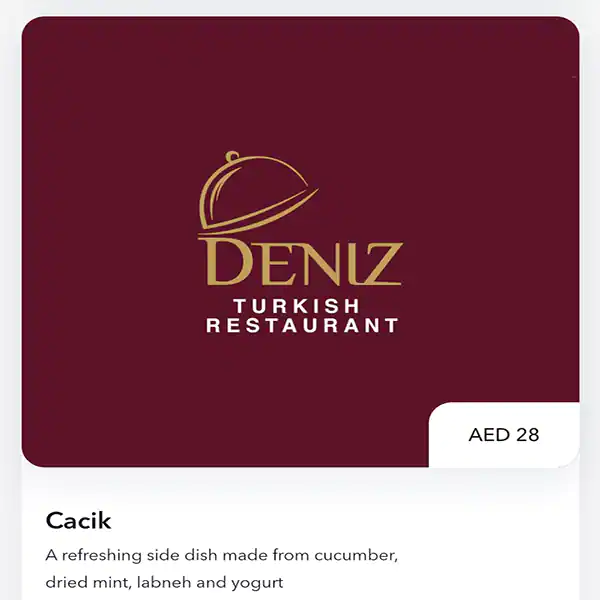 Deniz Turkish Restaurant Menu in Dubai Marina, Dubai 