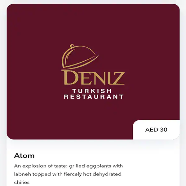 Deniz Turkish Restaurant Menu in Dubai Marina, Dubai 