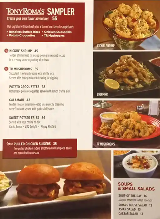 Tony Roma's Menu in  Marina Walk, Dubai Marina, Dubai 