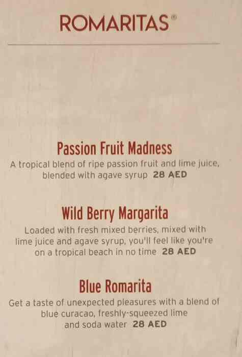 Tony Roma's Menu in  Marina Walk, Dubai Marina, Dubai 