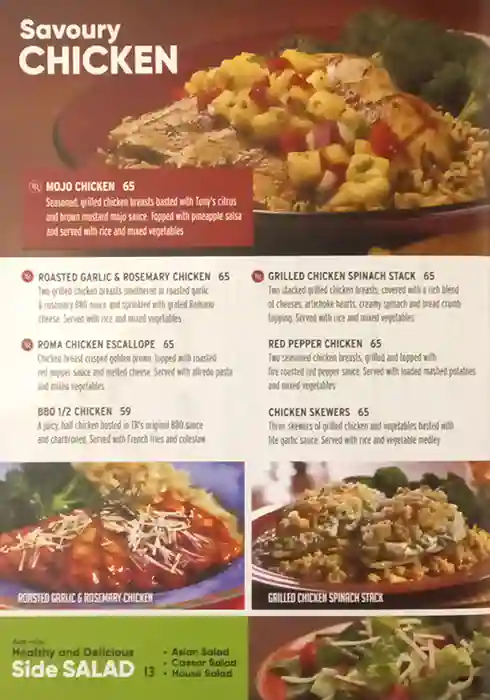 Tony Roma's Menu in  Marina Walk, Dubai Marina, Dubai 