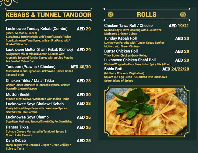 Tasty food Indian, North Indian, Kebabmenu Al Karama, Dubai