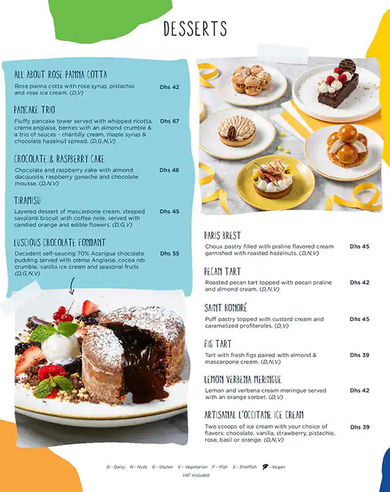 L'Occitane Café Menu in CITY WALK, Al Safa, Dubai 