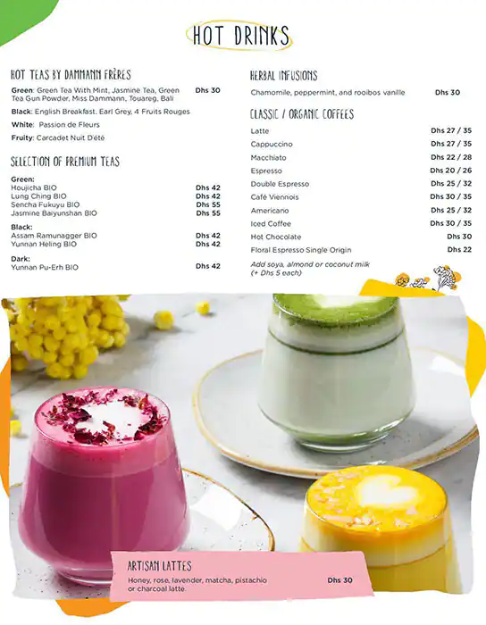 L'Occitane Café Menu in CITY WALK, Al Safa, Dubai 