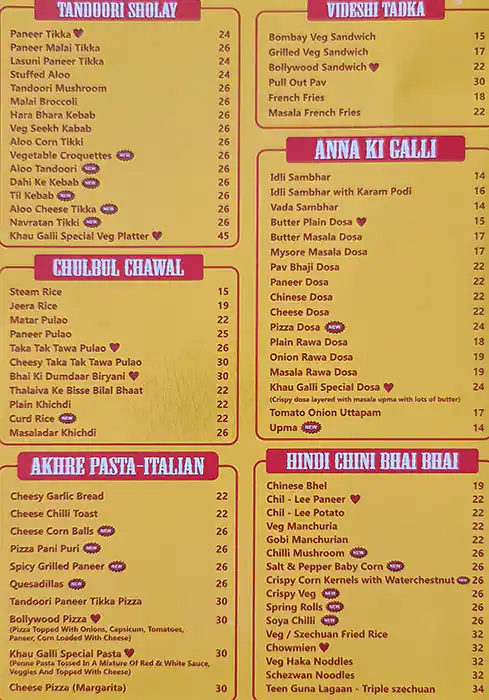 Khau Galli - خاو غالي Menu in Cluster T, Jumeirah Lake Towers, Dubai 