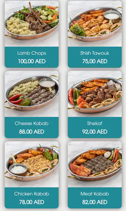 Sahelnom Restaurant Menu in Bluewaters Island, Dubai 