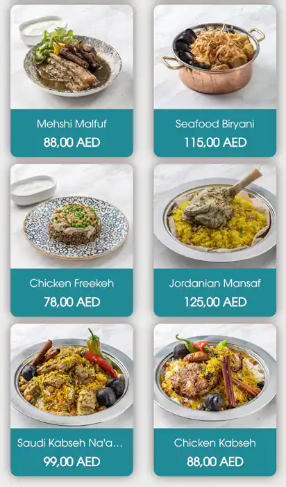 Sahelnom Restaurant Menu in Bluewaters Island, Dubai 