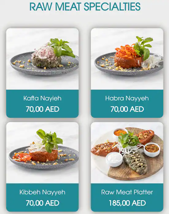 Sahelnom Restaurant Menu in Bluewaters Island, Dubai 