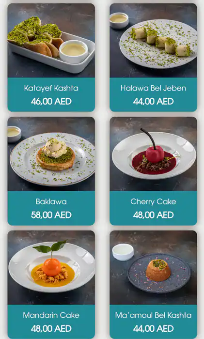 Sahelnom Restaurant Menu in Bluewaters Island, Dubai 