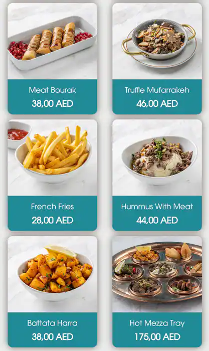 Sahelnom Restaurant Menu in Bluewaters Island, Dubai 