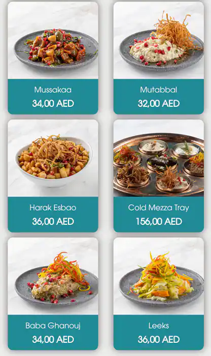 Sahelnom Restaurant Menu in Bluewaters Island, Dubai 