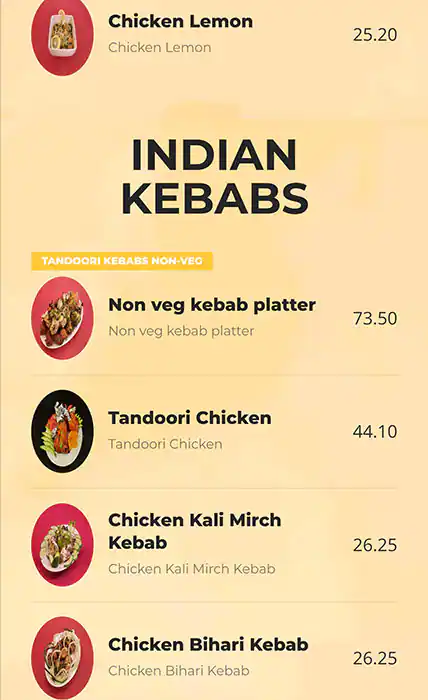 Deccan Delight Restaurant - مطعم دكان ديلايت Menu 