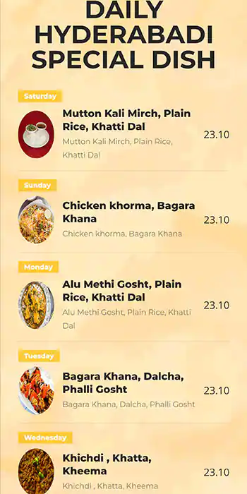 Deccan Delight Restaurant - مطعم دكان ديلايت Menu 