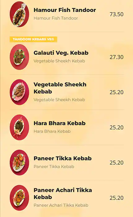 Deccan Delight Restaurant - مطعم دكان ديلايت Menu 