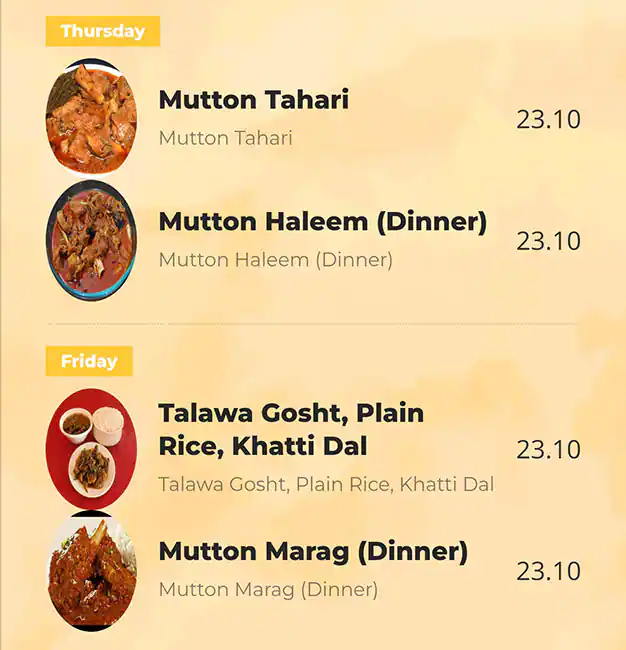 Deccan Delight Restaurant - مطعم دكان ديلايت Menu 