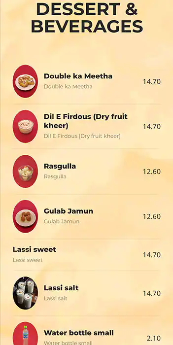 Deccan Delight Restaurant - مطعم دكان ديلايت Menu 