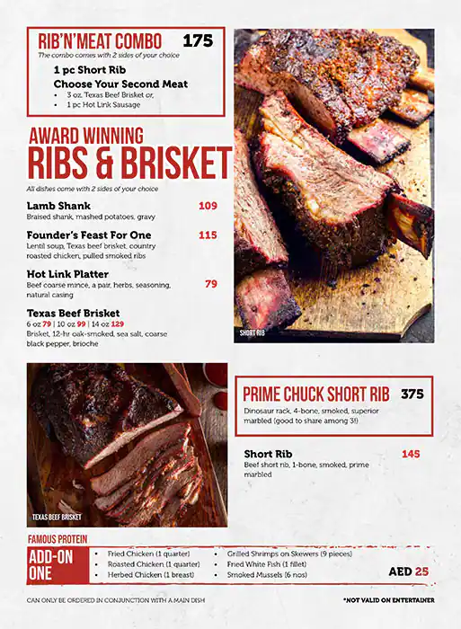 Famous Dave's Barbecue - فايموس دايفز باربيكيو Menu 