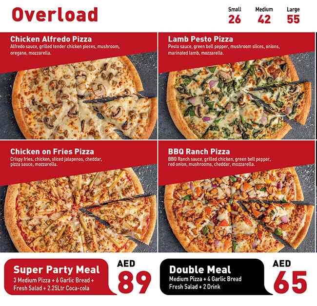 Pizza Pan Menu in Bur Dubai 